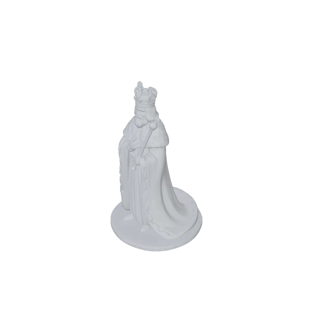 Medieval court king sculpt, untextured printable geometry