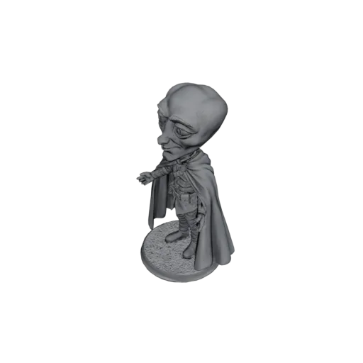 Tabletop miniature generated from a browser drawing, untextured printable geometry